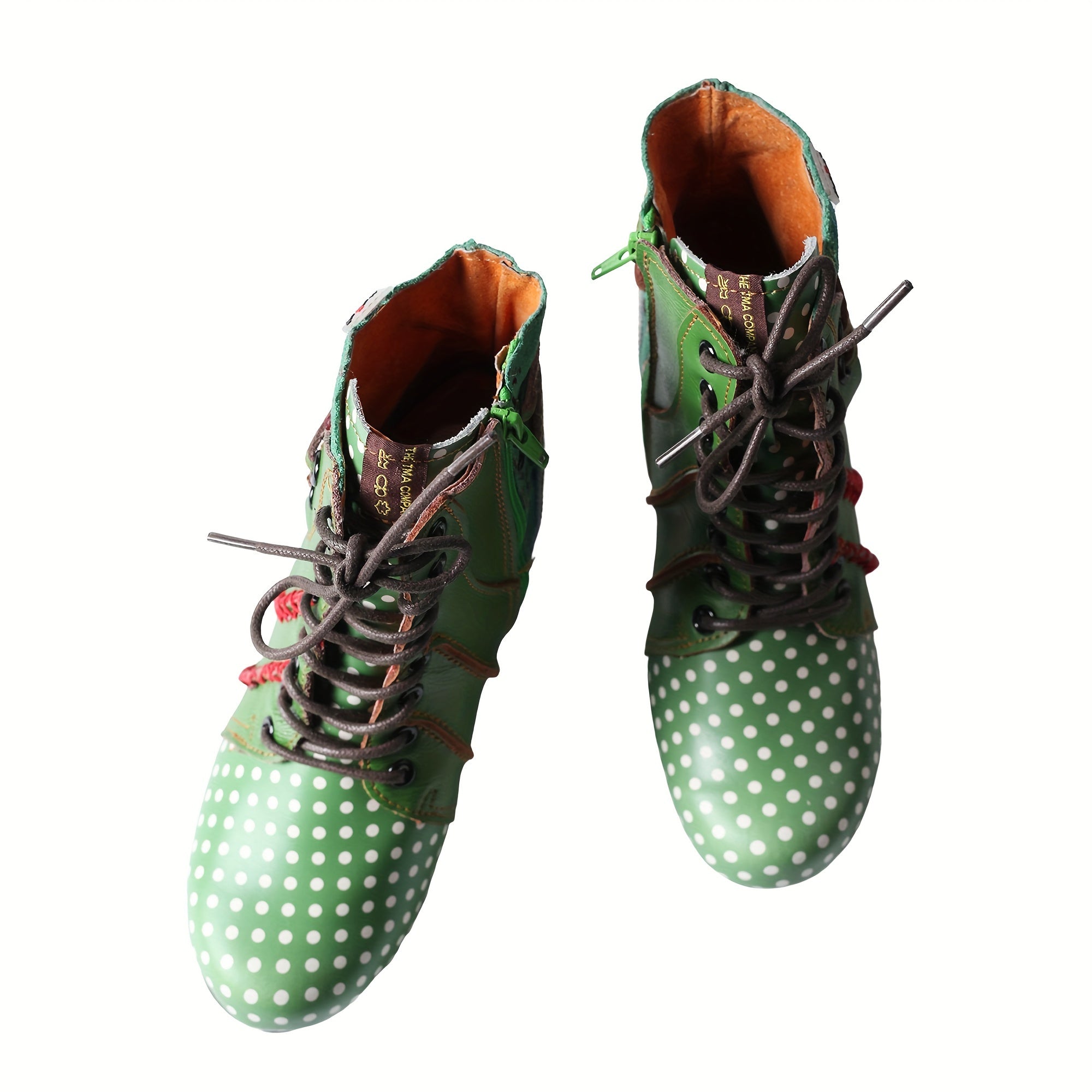 Women’s Genuine Leather Chunky Ankle Boots with Zipper for All-Season Wear