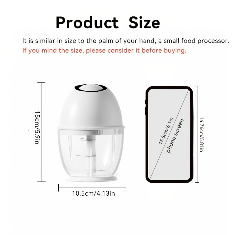 400ml USB Mini Food Processor with Rechargeable Battery and Electric Chopping