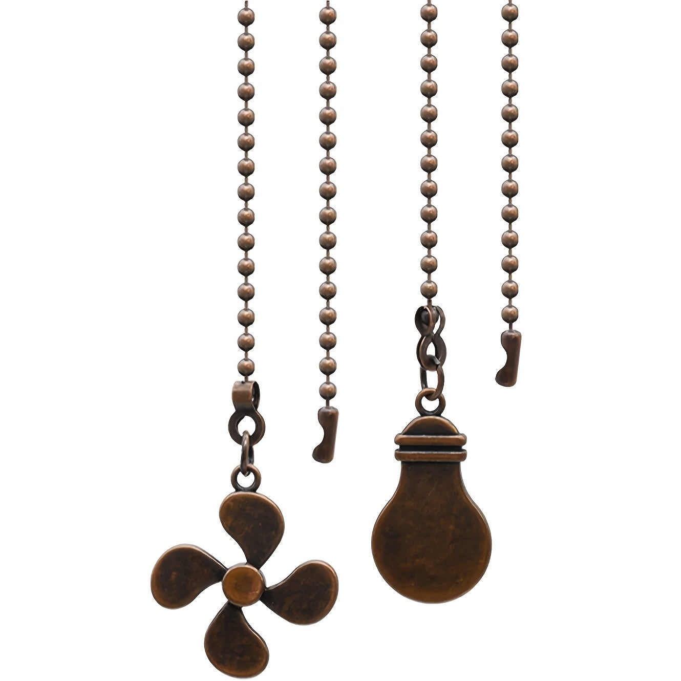 Набор из 2 антикварных металлических накладок в ретро-стиле с вентилятором и зиппером для лампочки, украшенными декоративными листьями и ламповыми украшениями, батарейки не требуются для удлинителя потолочного вентилятора.