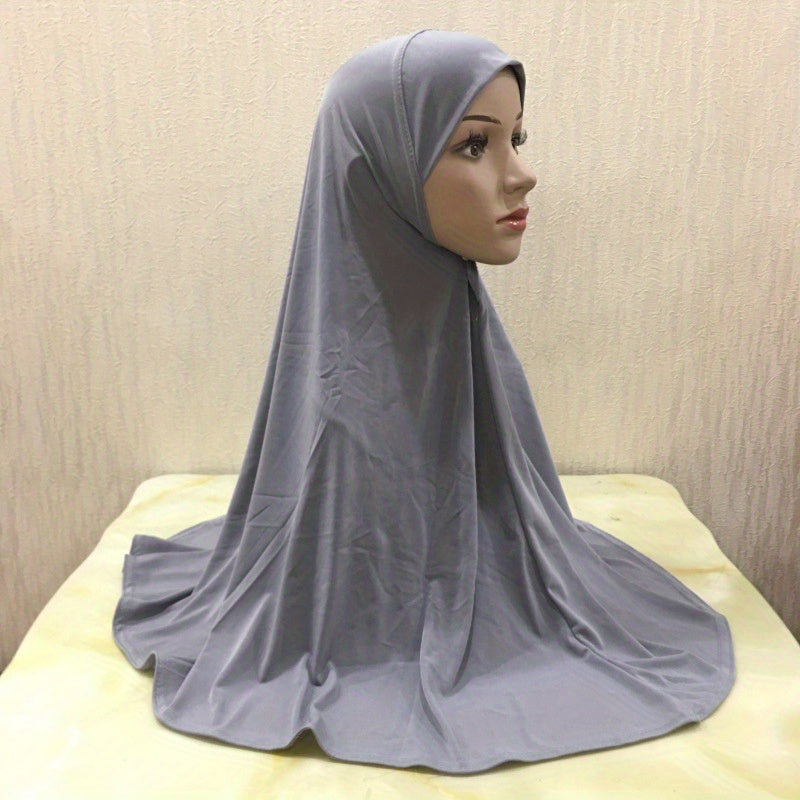 Solid Color Instant Hijab Bandana Scarf Wrap for Women Sun Protection
