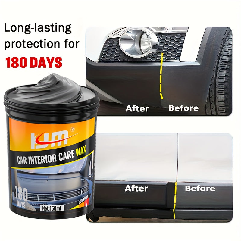 Cera de cuidado interior universal para coche 150ml Restaurador de plástico y goma Cubierta de arañazos