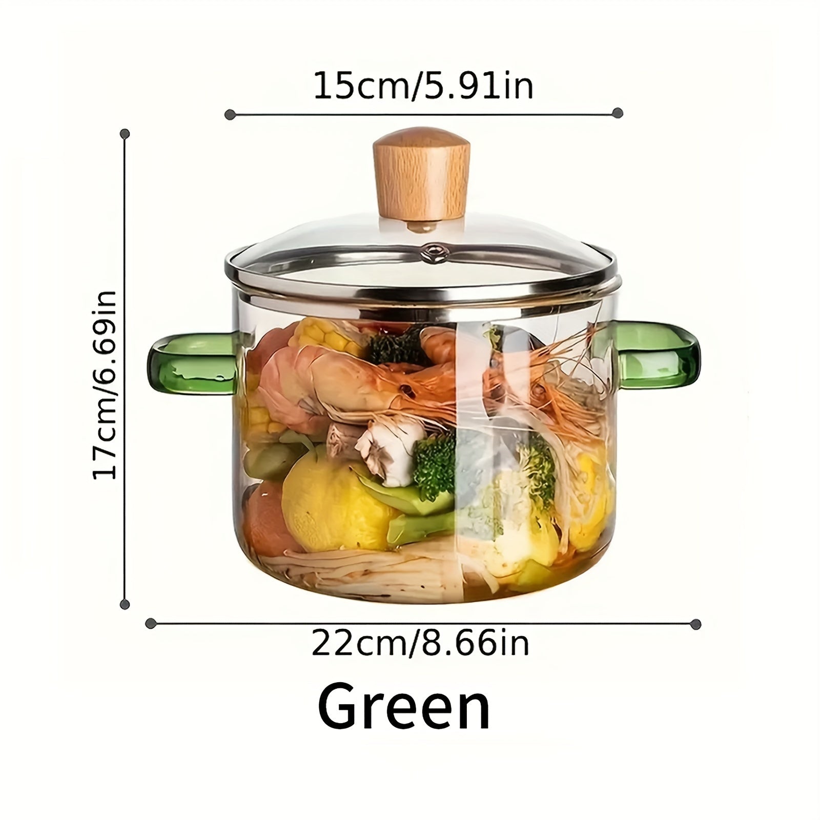 Multi-Functional Borosilicate Glass Cooking Pot with Lid for Soup Milk Pasta