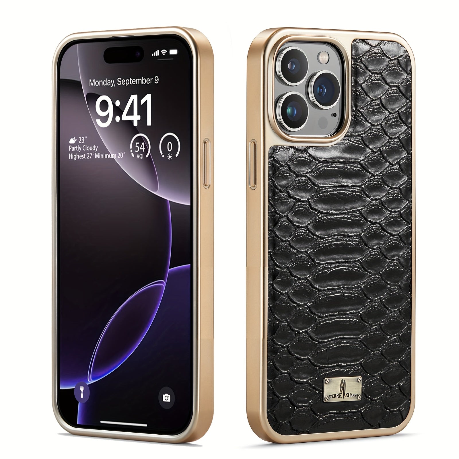 Faux Leather Retro Phone Case for iPhone 11-15 with 360° Anti-Fall Protection and Air Cushion Design