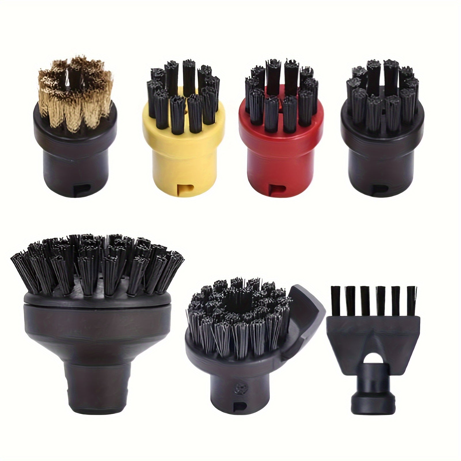 Set of 7 Garment Steamer Accessories Including Brushes for Clothing and Fabric