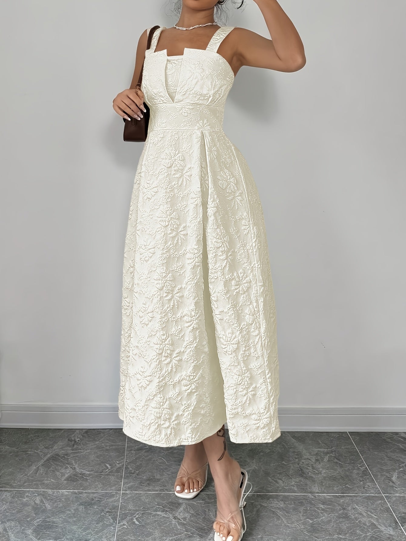 Women's Off the Shoulder A-Line Dress Solid Polyester Spring Fall Elegant