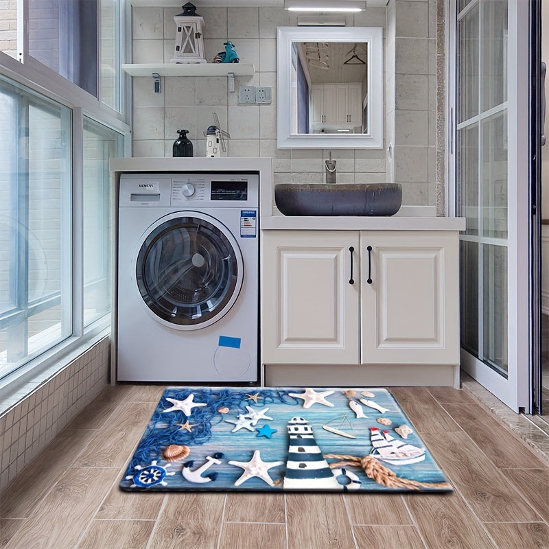 Soft Flannel Floor Mat for Bathroom and Living Room Absorbent Edge Foot Mat