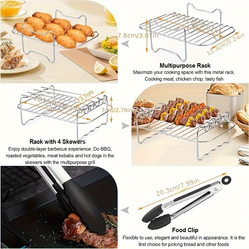 9-Piece Stainless Steel Air Fryer Accessory Set for 7.6L-9.6L Models