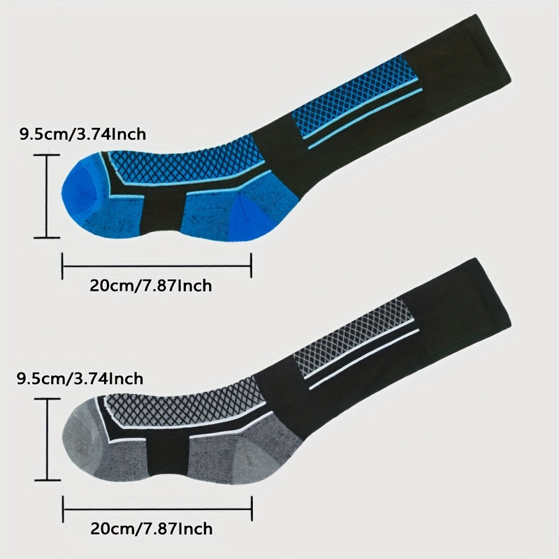 Men's Thickened Long Tube Motorcycle Socks Sports Sweat-Absorbent Warm