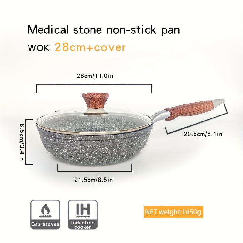 Cornstone Non-Stick Flat Bottom Pot with Lid and Tempered Glass Cover for Home Cooking