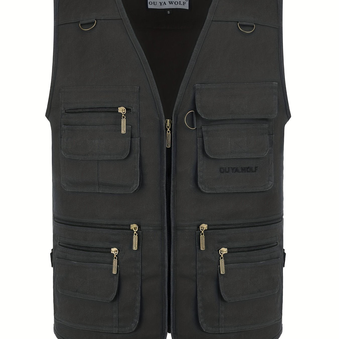 Men's Cotton Polyester Cargo Vest with Multiple Pockets for Outdoor Activities