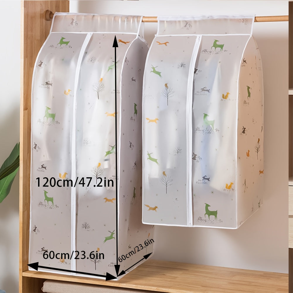 Garment Bag for Hanging Clothes Suit Coat Cover PEVA Material Semi-Transparent Closet Storage Protector