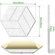 12pcs Hexagonal Acoustic Panels Soundproof Wall Treatment Self-Adhesive for Home Studio Office