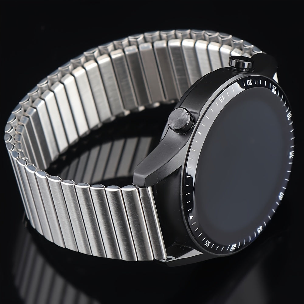 22mm Stainless Steel Elastic Watch Strap for Smartwatches Compatible with Huawei, Xiaomi, Huami