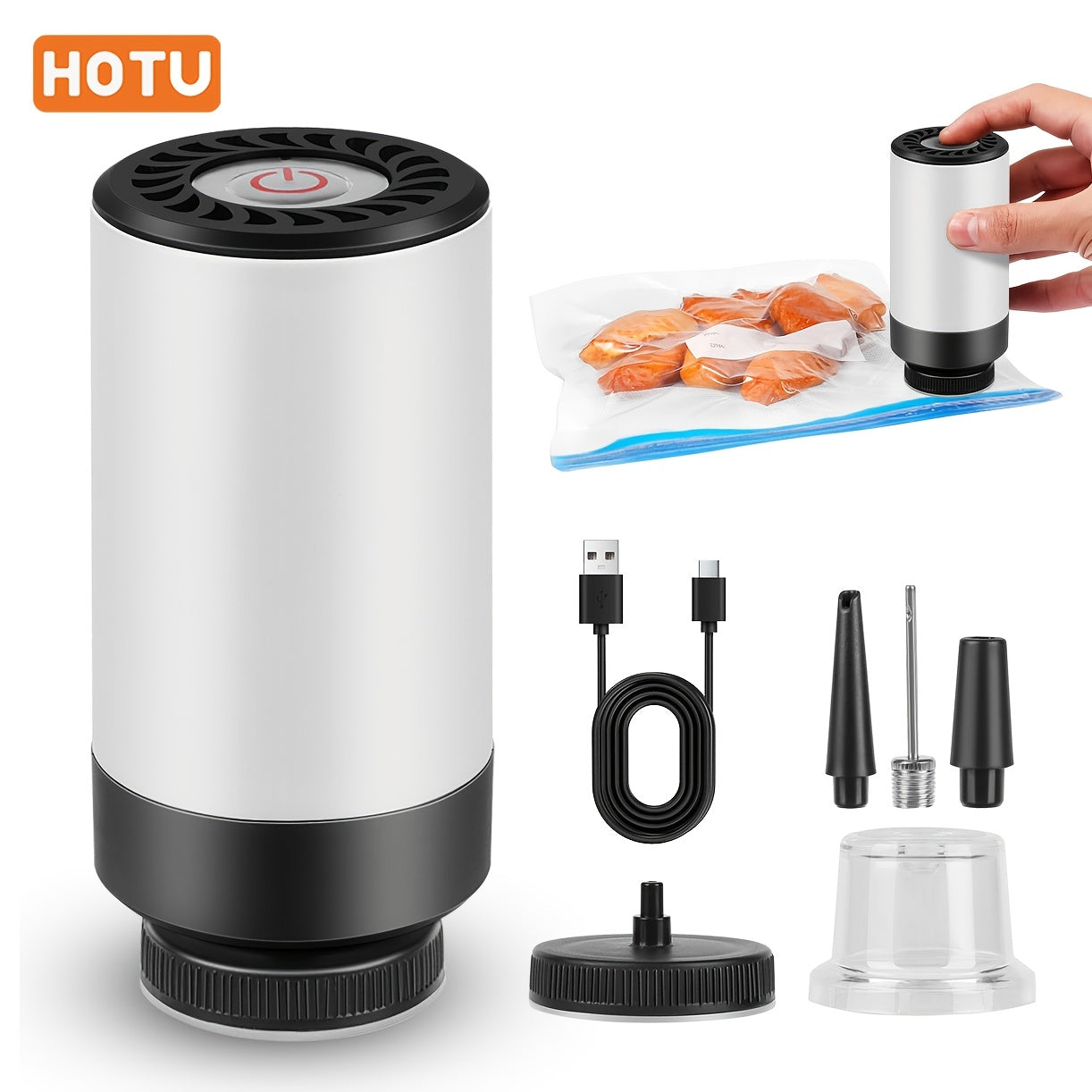 Portable Handheld Sealer with Air Pump and USB Charging for Kitchen and Outdoor Use