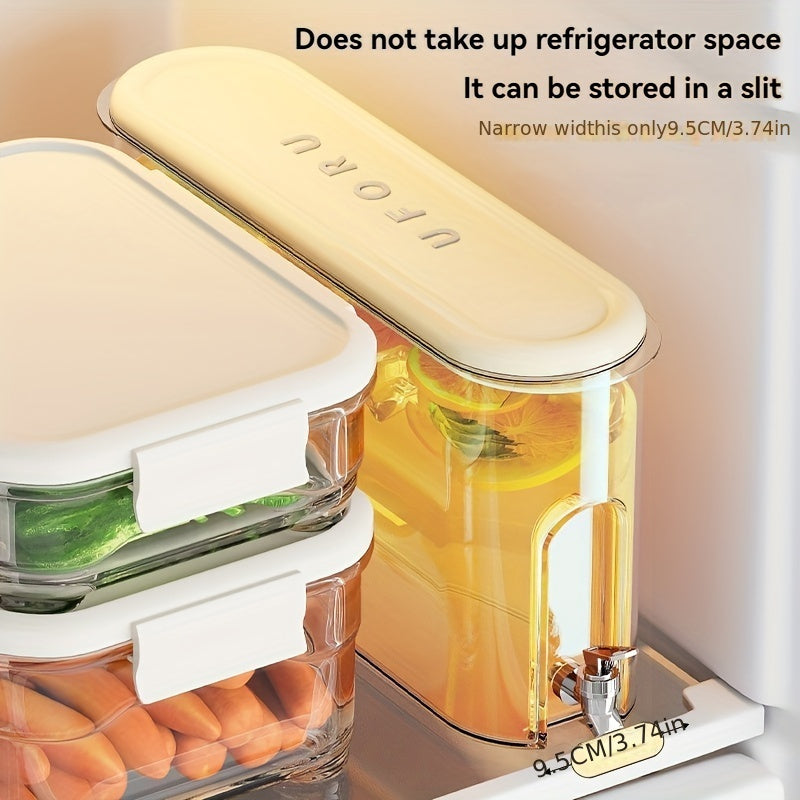 Plastic Beverage Dispenser with Spigot, Large Capacity Cold Drink Pitcher, Fruit Infuser Water Jug