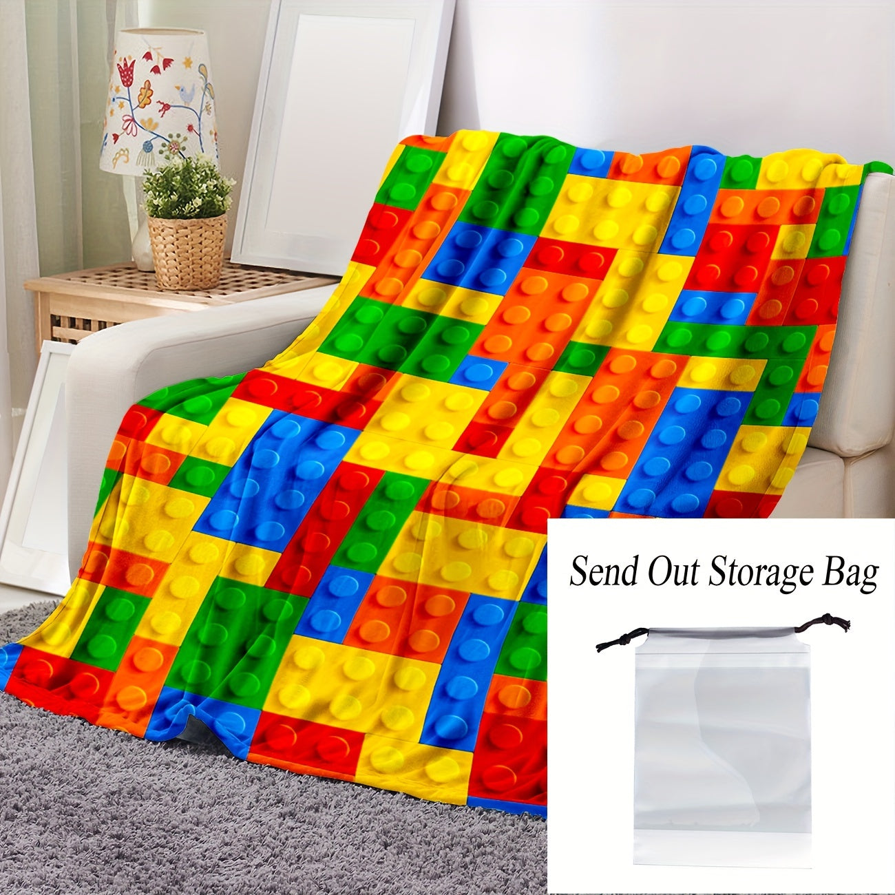 Мягкое и удобное фланелевое одеяло из 1 шт. с конструкторами идеально подходит для обеденного перерыва, дивана или кемпинга. Это легкое одеяло — отличный подарок для дома и может использоваться в гостиной, офисе или на диванном кресле или кровати.