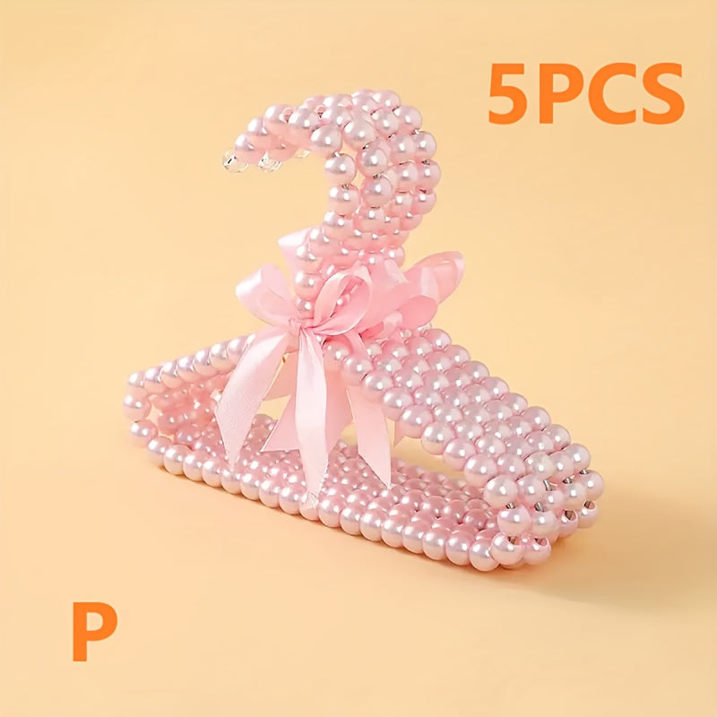 Set of 3 5 or 10 Mini Small Plastic Hangers with Bow Design for Clothes Storage Organizer