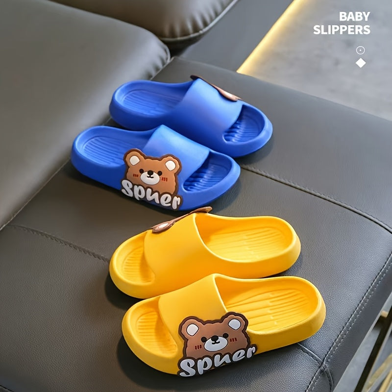 Kids Cartoon Bear Slippers Lightweight Non-Slip EVA Casual Home Shoes for Boys and Girls