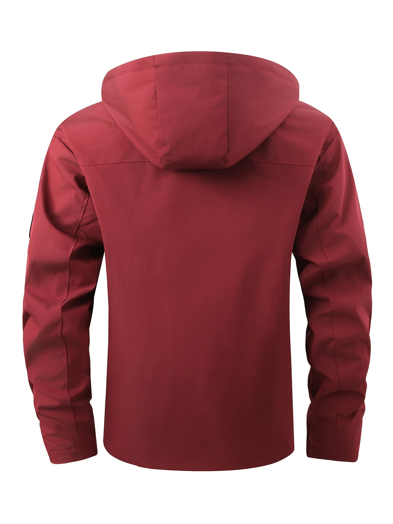 Men's Windproof Outdoor Jacket with Detachable Hood and Multi-Pocket Design Plus Size