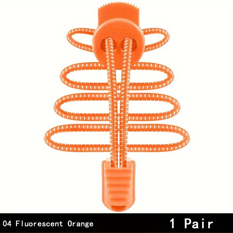 2 Pairs Elastic No Tie Shoelaces for Adults Sports Sneakers Rope Laces