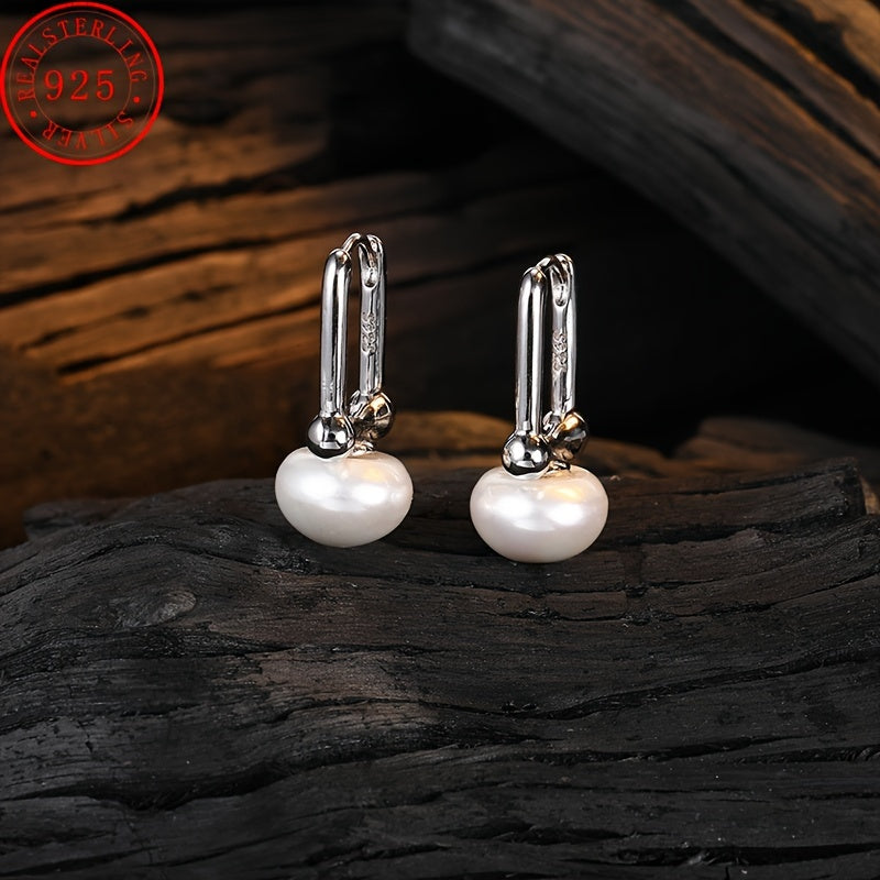 Sterling Silver Dangle Earrings with Freshwater Pearls Hypoallergenic Jewelry