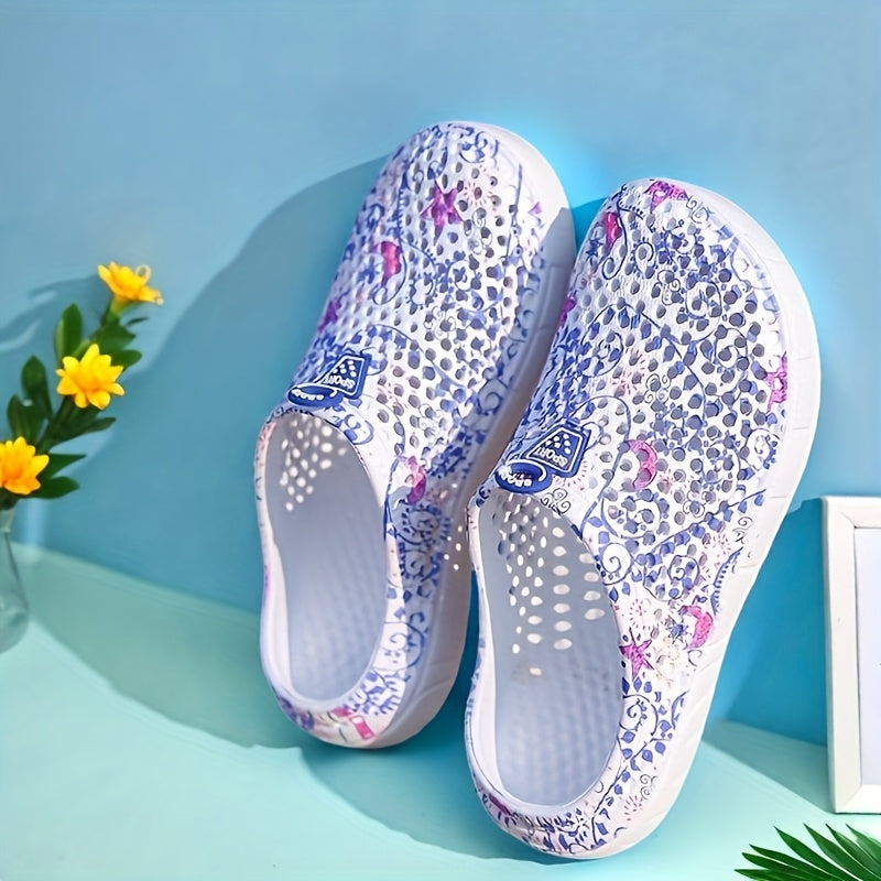 Unisex Floral EVA Sandals Breathable Mesh Cushioned Casual All-Season