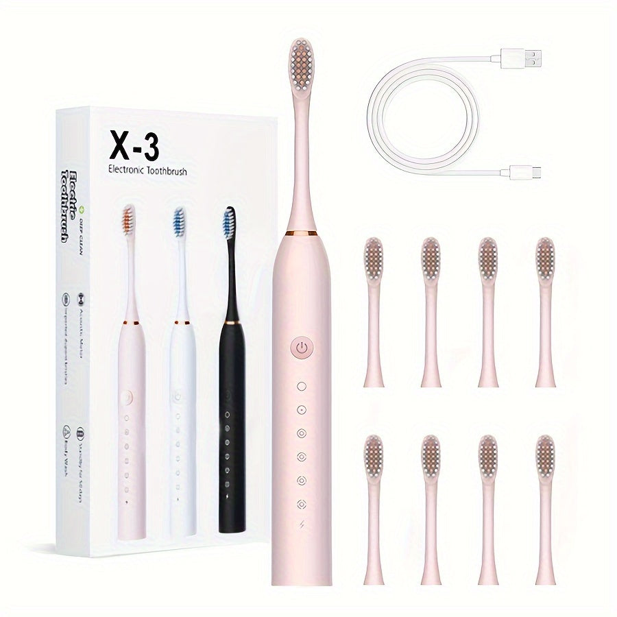 Cepillo de dientes eléctrico recargable para encías sensibles, 6 modos, 4 cabezales de repuesto