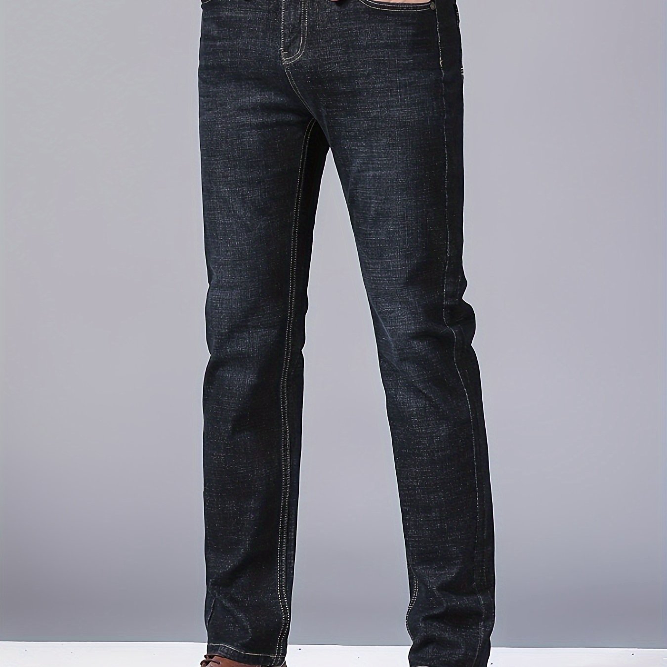 Мужские джинсы большого размера из премиум-денима с эластаном, комфортной посадкой, прочным хлопковым миксом и вышивкой