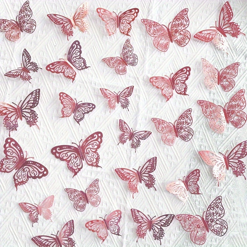 72 Pieces Sparkling Butterfly Paper Cake Decorations for Birthdays Weddings