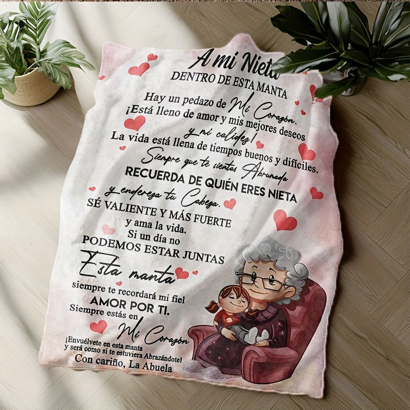 Spanish Message Plush Blanket for Son All-Season Hypoallergenic Flannel Throw Warm Gift