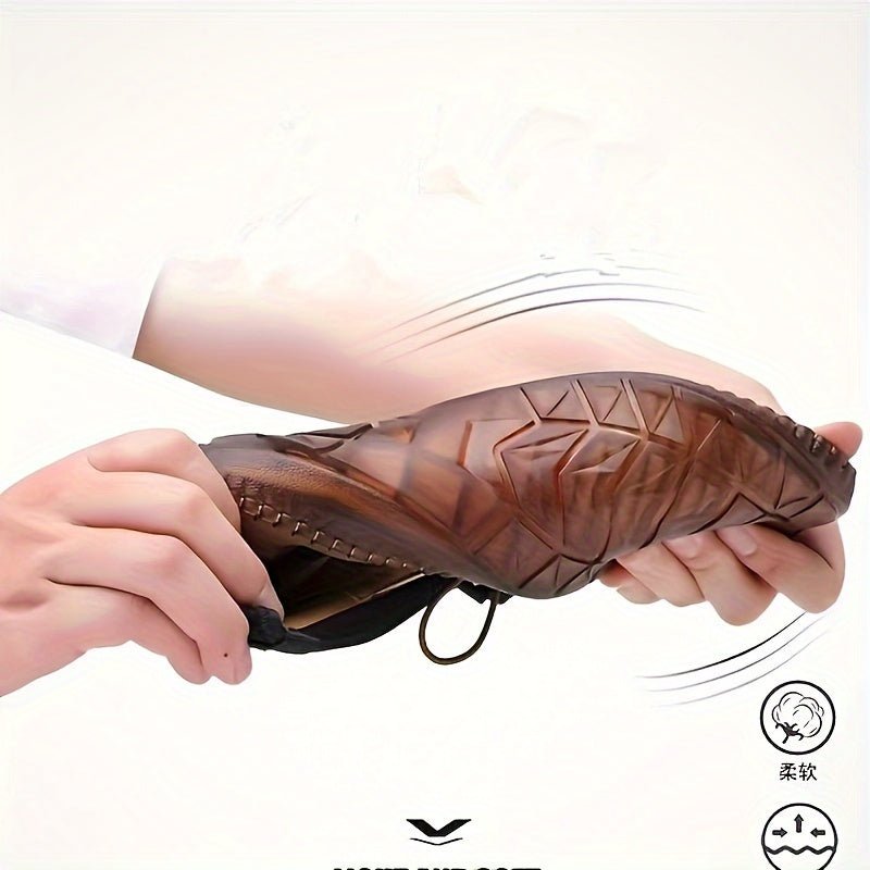 Men's Casual Slip-On Oxfords with Microfiber Synthetic Leather and TPR Sole