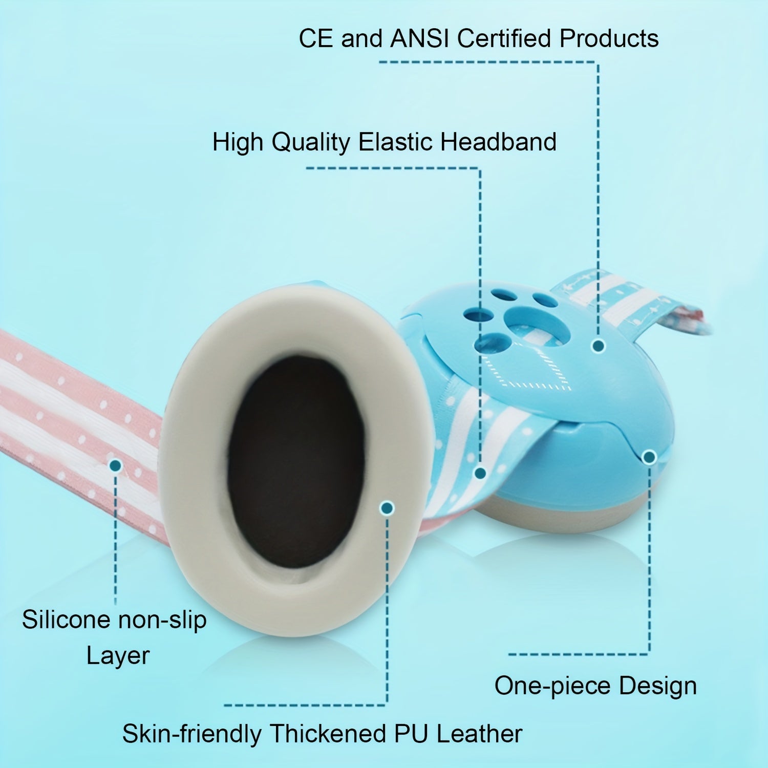 Kichkintoylar va chaqaloqlar uchun quloqni himoyalash uchun quloqchinlar, shovqinni kamaytiruvchi eshitish himoyachilari, sayohat va uxlash uchun
