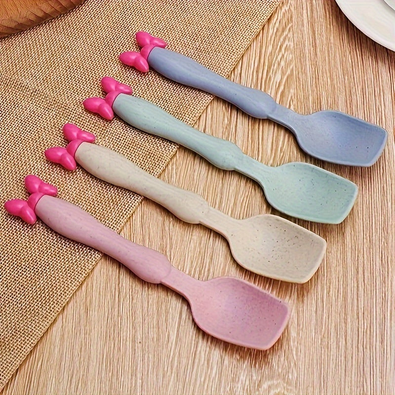 Kids' Cartoon Shaped Training Bowl Set with Divided Snack Plate and Cutlery