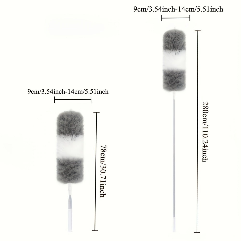 Mikrofiber mop bilan teleskopik changni tozalash qopqog'i, shift, mebel, avtomobil uchun