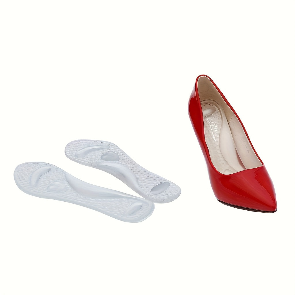 Women’s Transparent Silicone Insoles 2 Pack Heart-Shaped Non-Slip Comfort