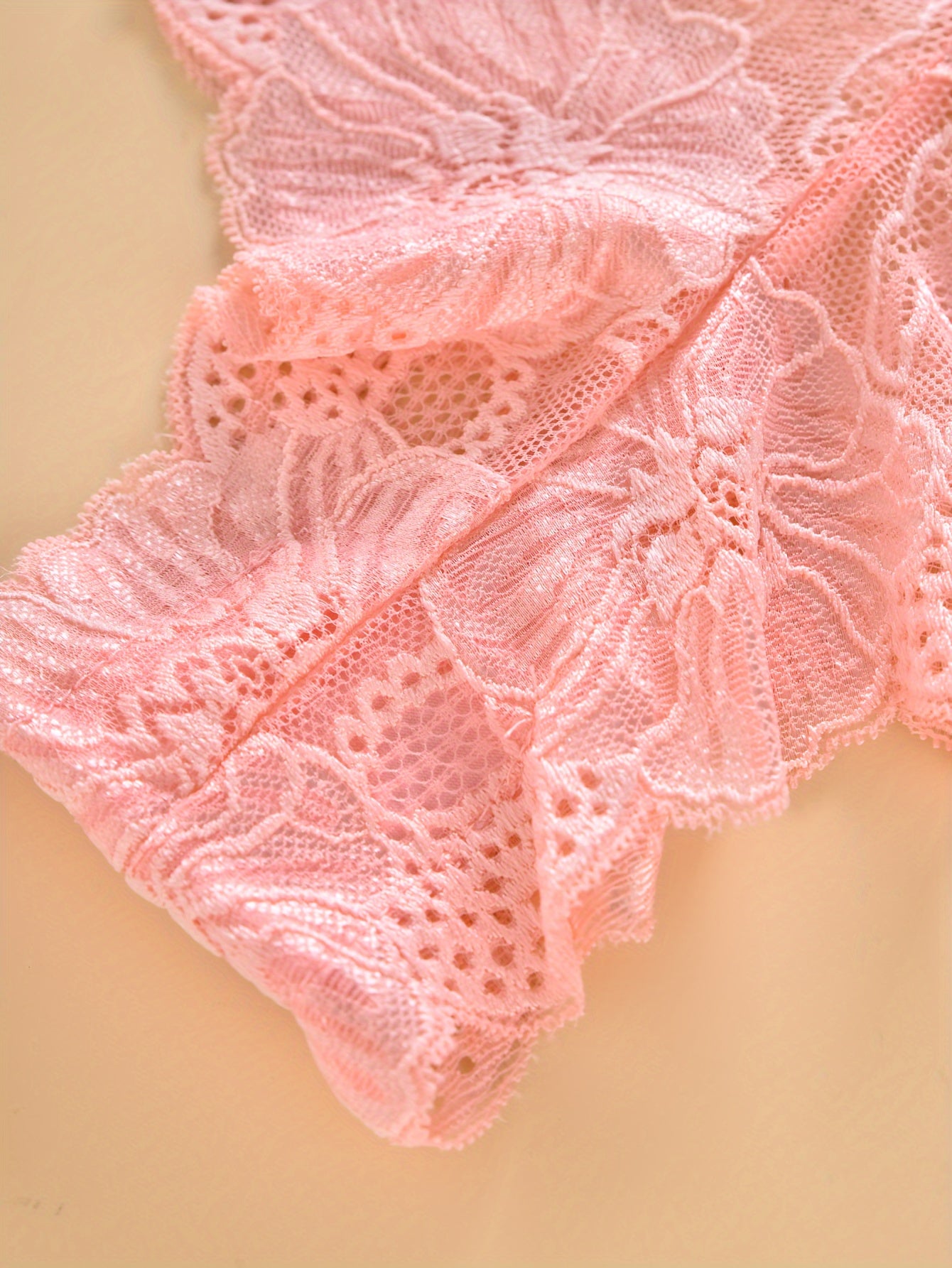 Plus Size Women's Lace Panties Mesh Seamless Breathable Floral Print