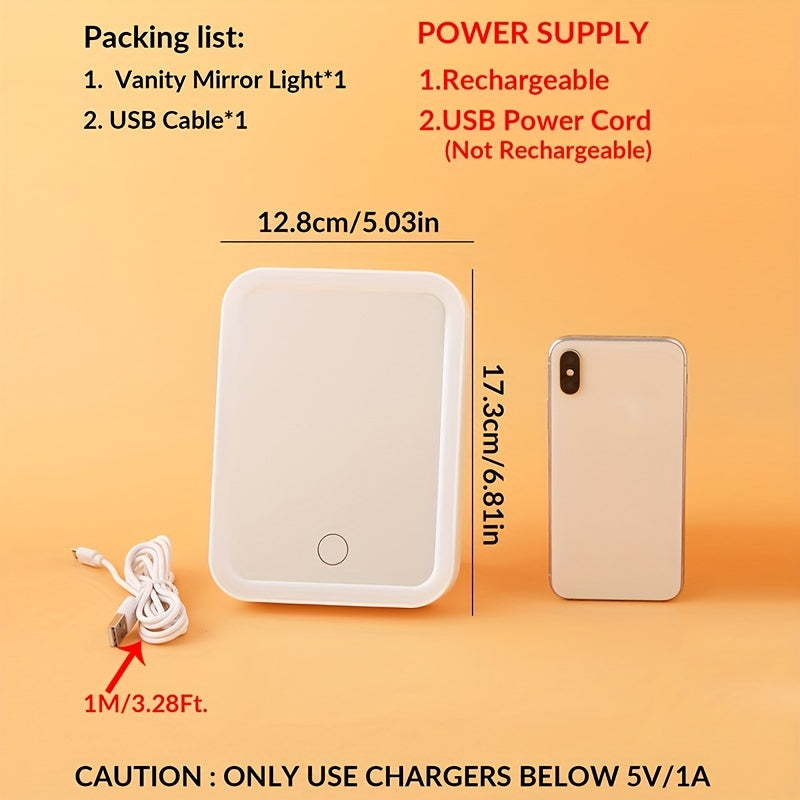 1 dona LED makiyaj oynasi, teginish sensorli, USB orqali zaryadlanadigan, 3 ta yorug'lik rejimi, portativ stol usti makiyaj oynasi, gullar mavzusi, plastik ramka, hidlanmaydigan, litiy batareya 500mAh, yotoqxona uchun &