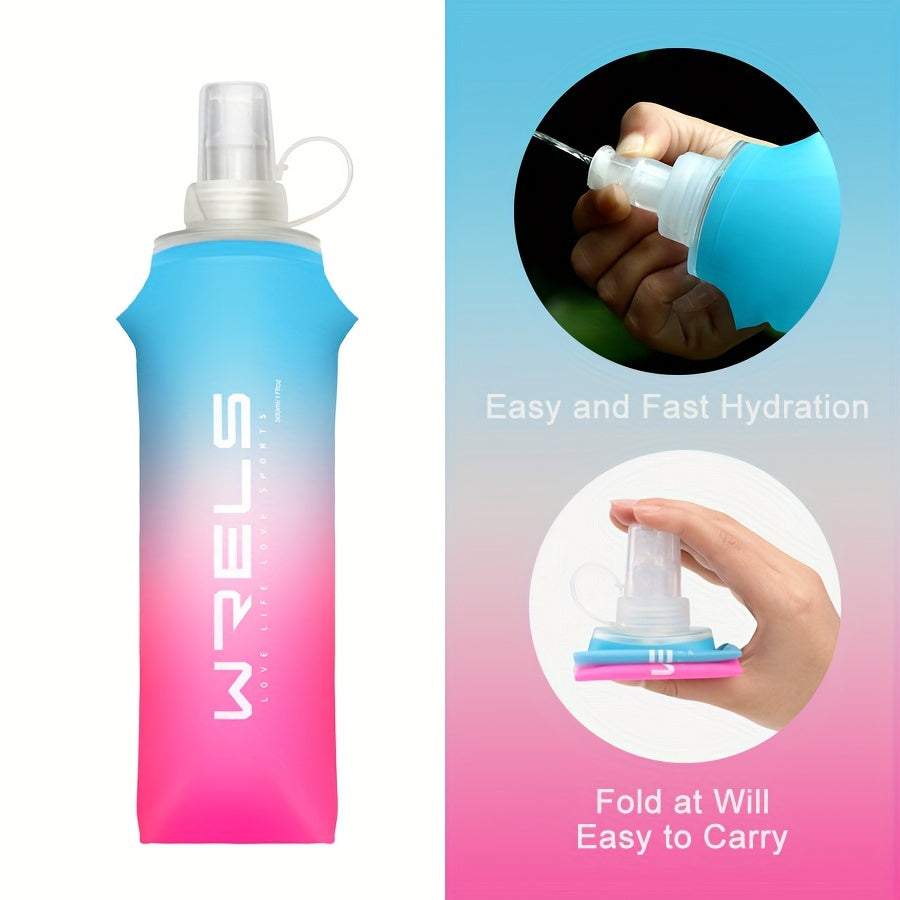 Collapsible Silicone Water Bottles 8.5oz and 17oz BPA-Free for Running Hiking Cycling