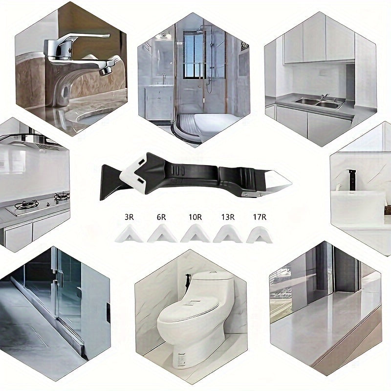 12.7 cm Caulk Remover Kit with Grout and Sealant Finishing Tools for Kitchen Bathroom Renovations