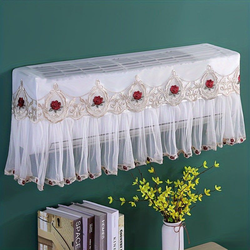 Embroidered Air Conditioner Cover Dustproof Stylish Decor Fits All Units