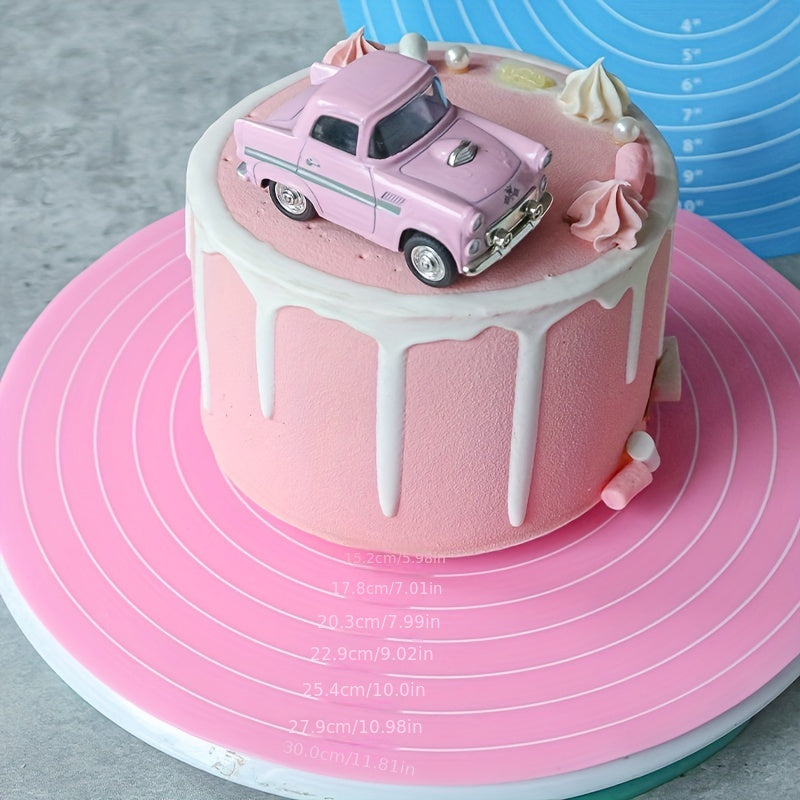 Silicone Baking Mat with Measurements for Cake Turntable Stand Non-Stick Heat Resistant