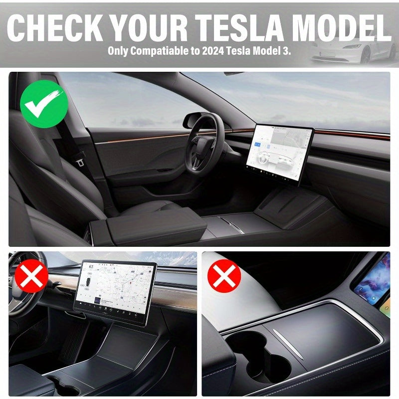Органайзер для центральной консоли для Tesla Model Y и 3, ящик для хранения, силиконовая подставка для стаканов