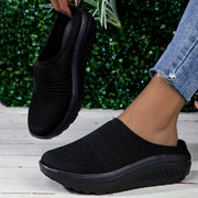 Ayollar uchun nafas oluvchi mato slip-on shlyapki, kundalik va barcha mavsum uchun poyabzal