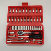 46-Piece Tool Kit Socket Set Hand Tool Wrench Case Multi-Purpose Durable
