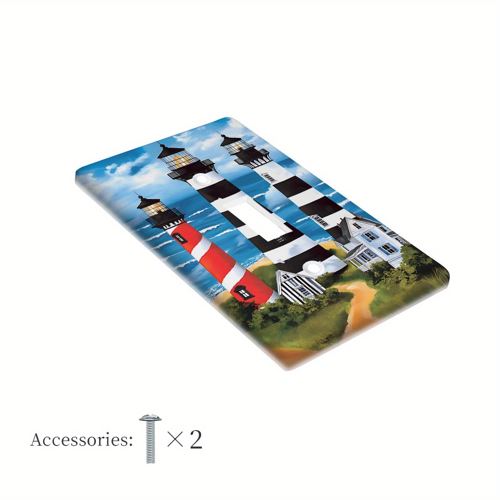 Nautical Lighthouse Light Switch Cover Indoor Outdoor Decor No Electricity Needed