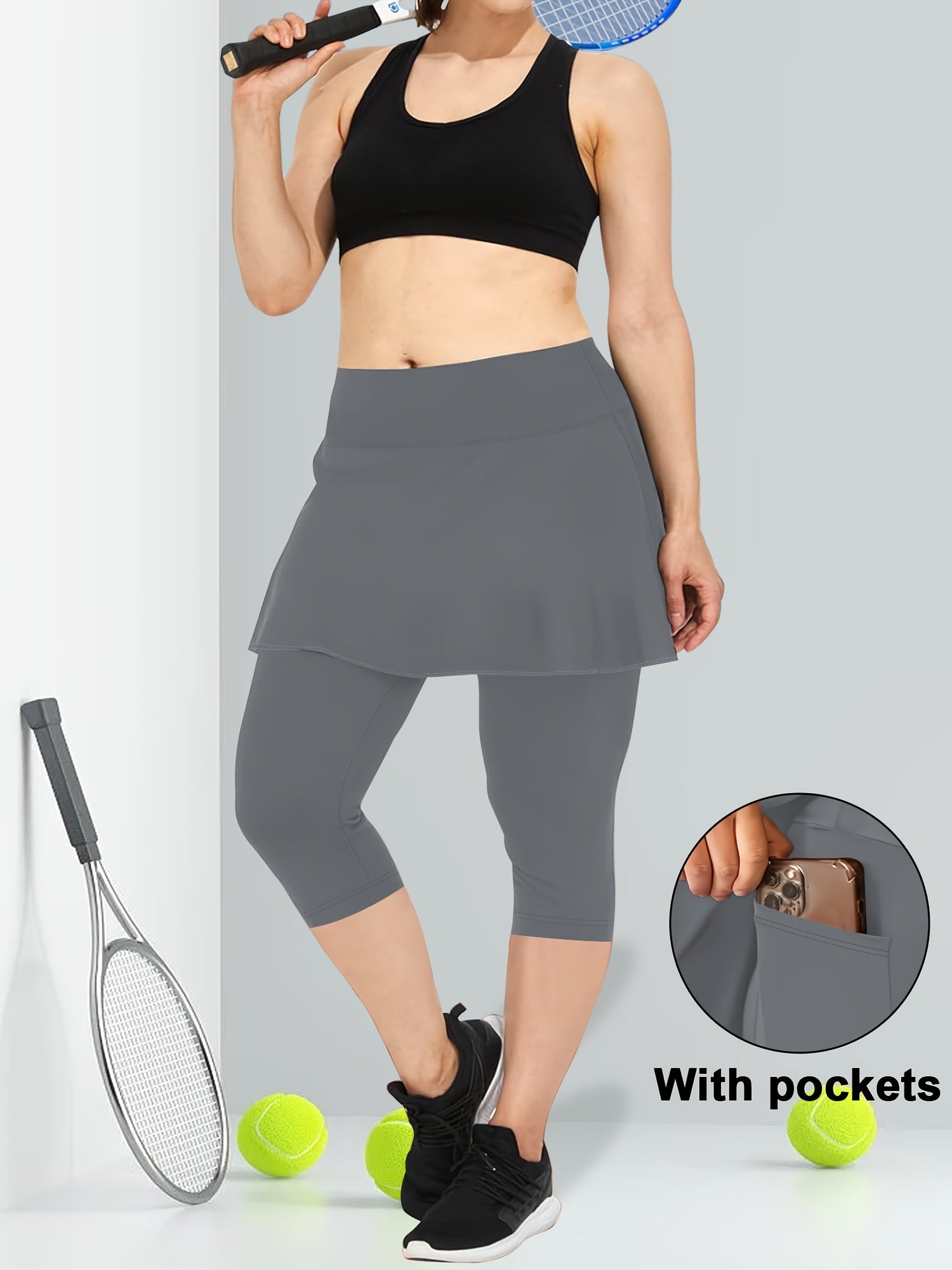 Women's High-Waisted Culottes With Pockets Soft Elastic Comfortable