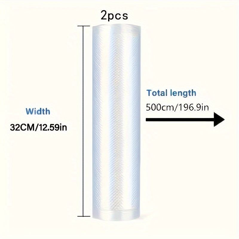 Vacuum Sealing Bags 2 Rolls Food Storage Reusable Airtight Anti-Spill