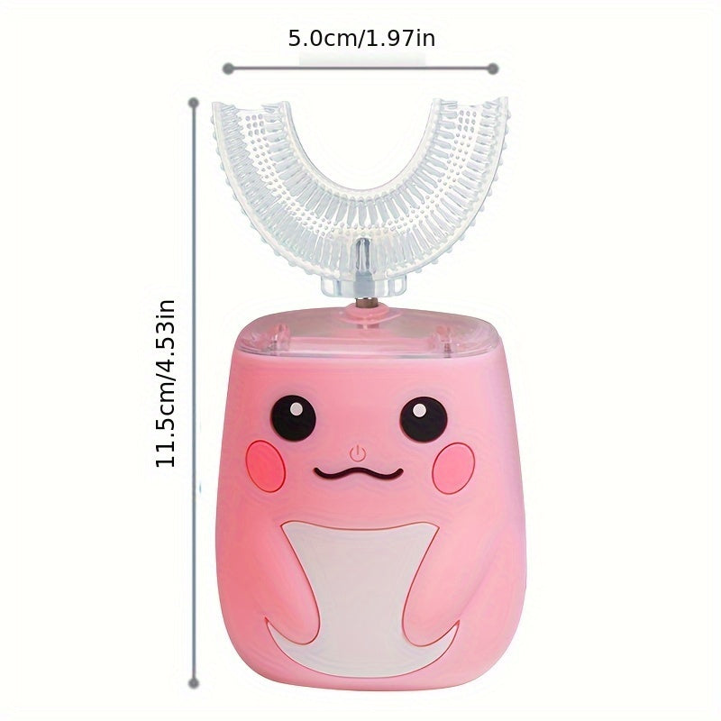 Rechargeable Cartoon U-Shaped Electric Toothbrush for Kids with Timer