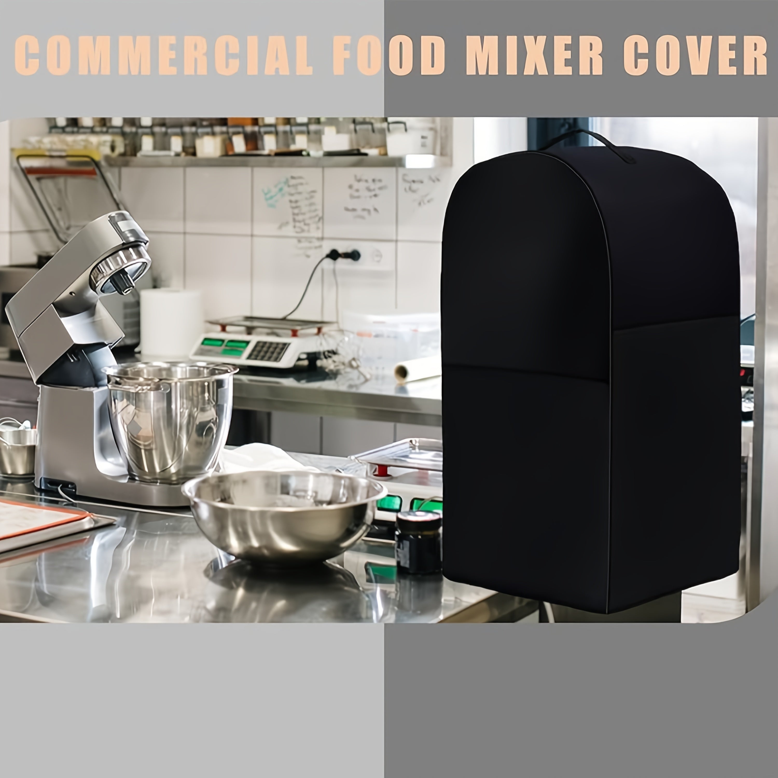 Black Oxford Fabric Waterproof Blender Cover for 15Qt and Smaller with Handles