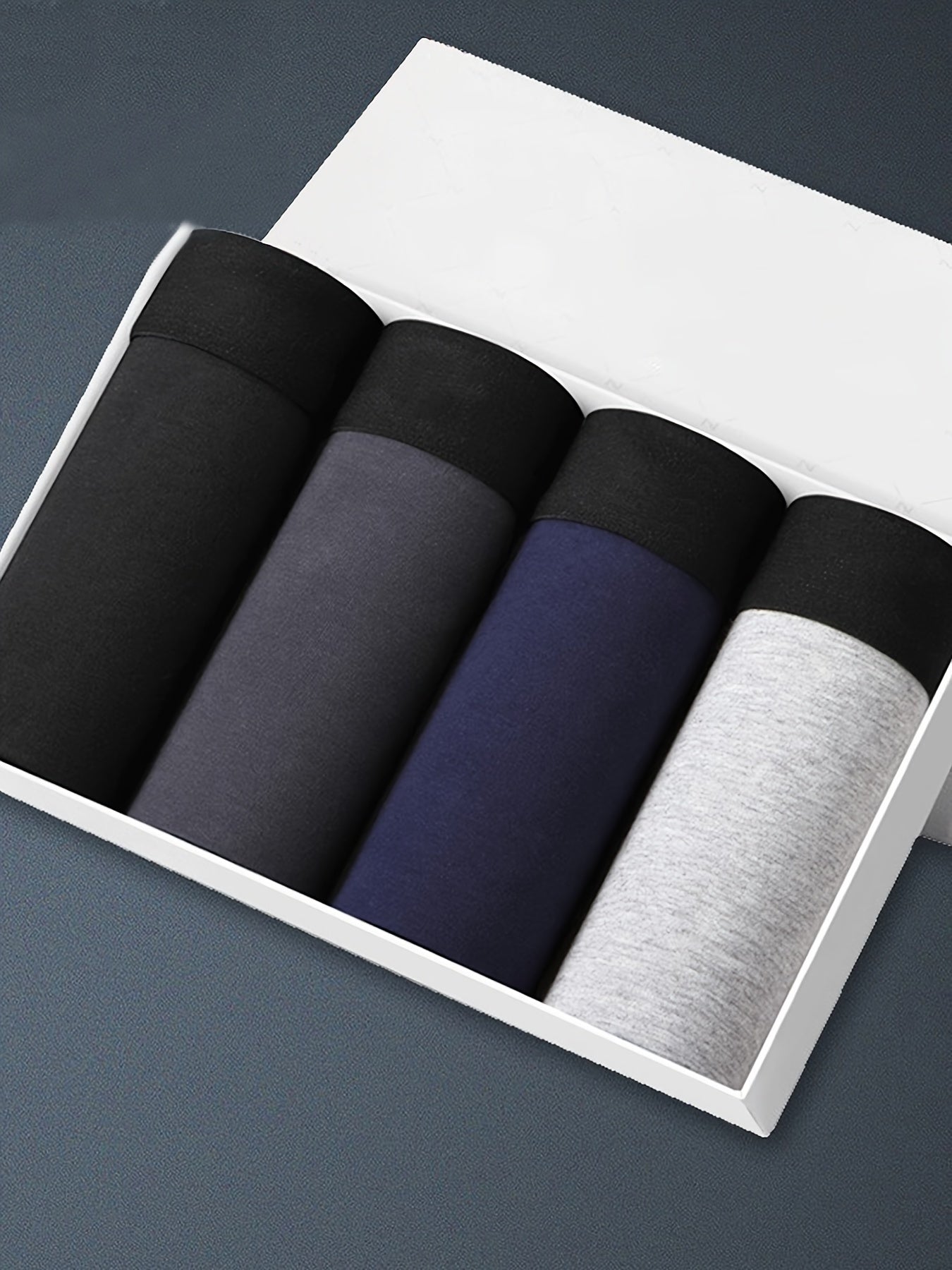 Men's Boxer Briefs Polyester Spandex Mid-Rise Breathable Assorted Colors Pack of 4